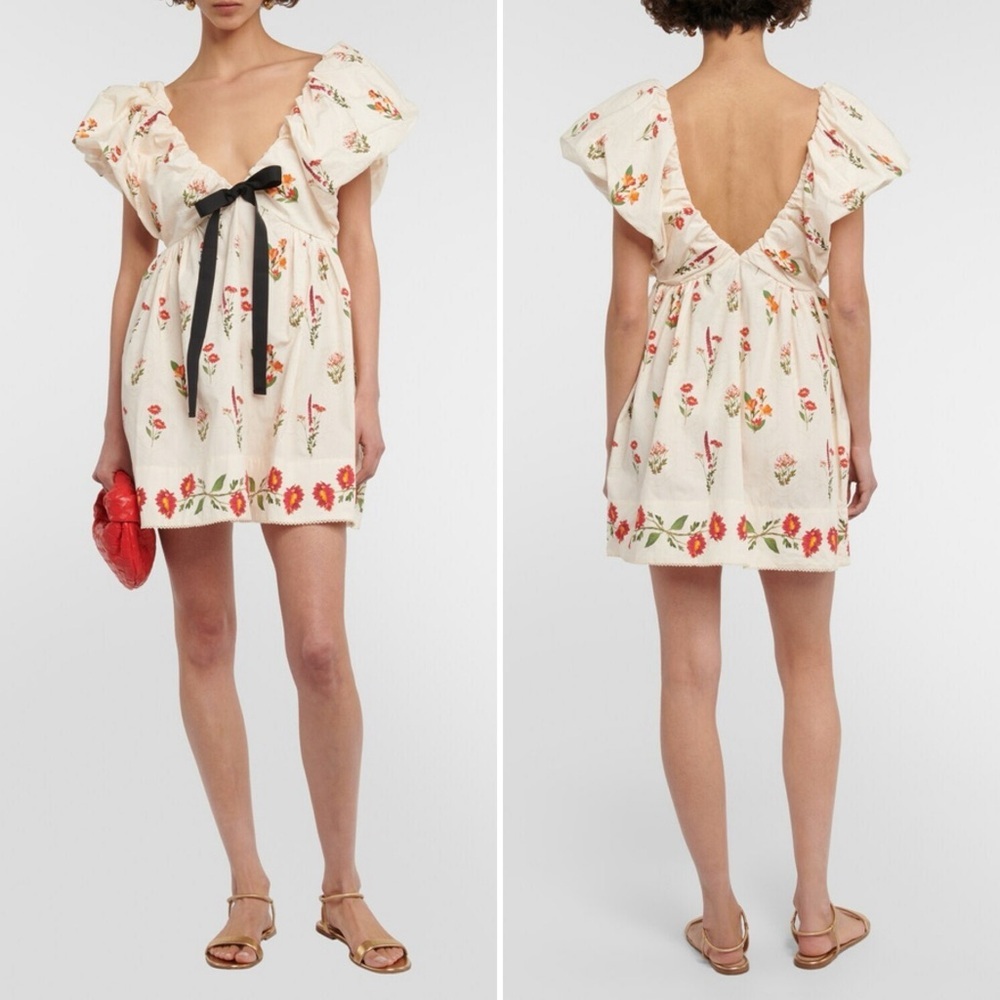 AGUA BY AGUA BENDITA Horizonte Oasis Mini Dress In Floral Print Size Medium